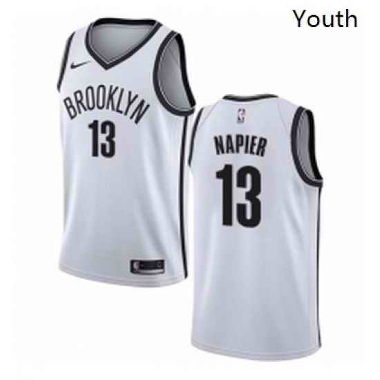 Youth Nike Brooklyn Nets 13 Shabazz Napier Swingman White NBA Jersey Association Edition